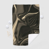 茶色がかったベージュの背景にブロンズのカーブ ゴルフタオル (インサイチュ)