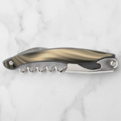 茶色がかったベージュの背景のブロンズの起伏 ソムリエナイフ (裏面)