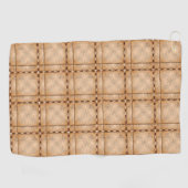 茶色がかった不規則なチェスのあるタータンチェック ゴルフタオル (横)