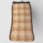 茶色がかった不規則なチェスのあるタータンチェック ゴルフヘッドカバー (回転90)