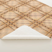 茶色がかった不規則なチェスのあるタータンチェック シェルパブランケット (3/4)