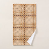 茶色がかった不規則なチェスのあるタータンチェック バスタオルセット (ハンドタオル)