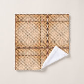 茶色がかった不規則なチェスのあるタータンチェック バスタオルセット (ウォッシュタオル)