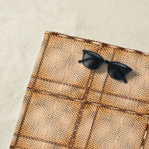 茶色がかった不規則なチェスのあるタータンチェック