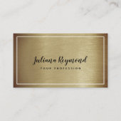 茶色がかった古い金ゴールドの手書きの草書体 名刺 (正面)