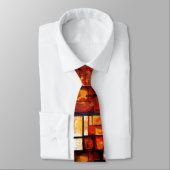 茶色がかった赤い黄モダン色の抽象芸術 ネクタイ (タイ)