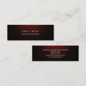 茶色がかった赤モダンのシンプルプロフェッショナルスリム スキニー名刺 (正面/裏面)