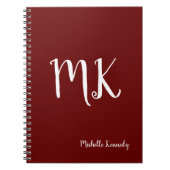 茶色がかった赤モダンプロフェッショナルパーソナライズされた ノートブック (正面)