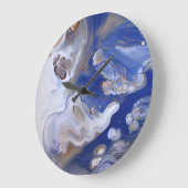 茶色がかった鋼色の流動芸術の抽象芸術の大理石の流れ ラージ壁時計 (傾斜)