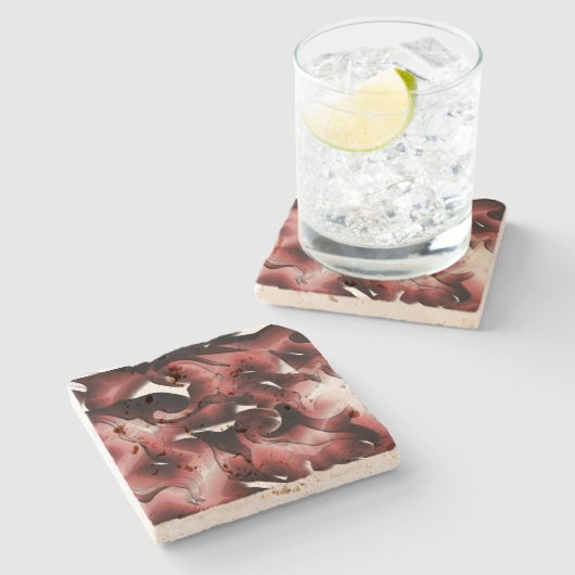 茶色がかった霧と不十分な彫刻の混合 ストーンコースター (横)