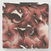 茶色がかった霧と不十分な彫刻の混合 ストーンコースター (正面)