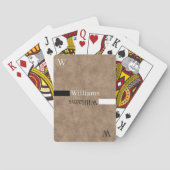 茶色がかった革は家族名を見る トランプ (裏面)