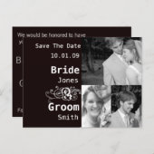 茶色がかった黒の背景色 案内ポストカード (正面/裏面)