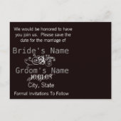 茶色がかった黒の背景色 案内ポストカード (裏面)