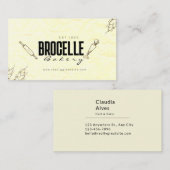 茶色くしゃくしゃになった紙テクスチャーレストランベーカリー 名刺 (正面/裏面)