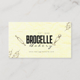 茶色くしゃくしゃになった紙テクスチャーレストランベーカリー 名刺