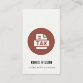 茶色さびモダン税申告剤作成アイコン 名刺 (正面)