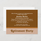 茶色っぽい退職パーティー 招待状 (正面/裏面)