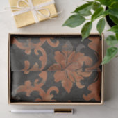 茶色とオレンジのダマスク模様 薄葉紙 (ギフト)