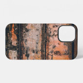 茶色とオレンジのパネル iPhoneケース (裏面横)