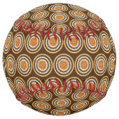 茶色とオレンジの斑点があり ソフトボール (裏面)