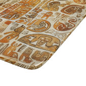 茶色とオレンジ色の水彩画 カッティングボード (角)