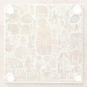 茶色とオレンジ色の水彩画 ガラスコースター (裏面)