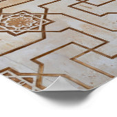 茶色とクリームの幾何学的モザイクパターン ポスター (角)