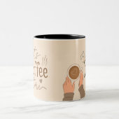 茶色とクリームの美学それはコーヒータイムマグだ ツートーンマグカップ (中央)
