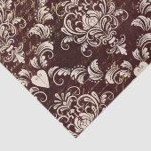 茶色とクリームゴシックのダマスクのパターン 薄葉紙 (詳細)