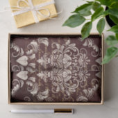 茶色とクリームゴシックのダマスクのパターン 薄葉紙 (ギフト)