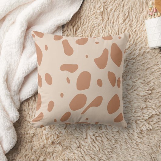 茶色とクリーム斑点の枕 クッション (ブランケット)