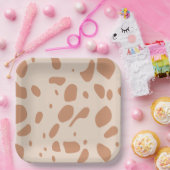 茶色とクリーム斑点 ペーパープレート (パーティー)