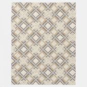 茶色とコンテンポラリーアイボリーの微妙なパターン フリースブランケット (正面)