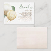 茶色とセージ緑のバルーン赤ちゃんシャワーブック エンクロージャーカード (正面/裏面)