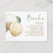 茶色とセージ緑のバルーン赤ちゃんシャワーブック エンクロージャーカード (正面)