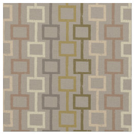 茶色とタンレトロ1970s幾何学模様 ファブリック