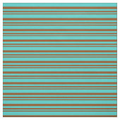 茶色とターコイズ線 ファブリック (見本)