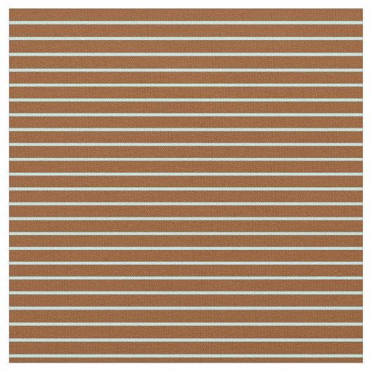 茶色とターコイズ色のパタストライプのーン ファブリック (クローズアップ)