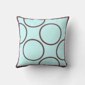 茶色とティール(緑がかった色)のモダン枕 クッション (裏面)