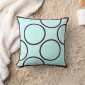 茶色とティール(緑がかった色)のモダン枕 クッション (ブランケット)