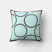 茶色とティール(緑がかった色)のモダン枕 クッション (裏面)