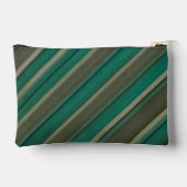 茶色とティール(緑がかった色)ストライプの小包袋 アクセサリーポーチ (裏面)