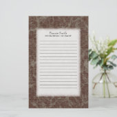 茶色とパーソナライズされた日焼け止め文房具 便箋 (スタンド正面)