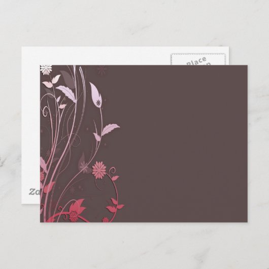 茶色とピンクのカスタマイズ可能なテンプレート ポストカード (正面/裏面)