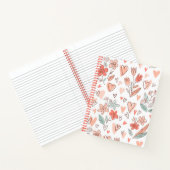 茶色とピンクのフローラハートノートブック ノートブック (内部)