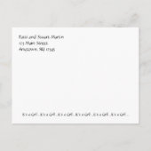 茶色とピンクの写真のお知らせ（カスタマイズ可能） 案内ポストカード (裏面)