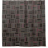 茶色とピンクの幾何学的 シャワーカーテン (正面)