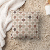 茶色とピンクの水玉模様の幾何学的パターン クッション (ブランケット)