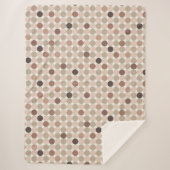 茶色とピンクの水玉模様の幾何学的パターン シェルパブランケット (正面)